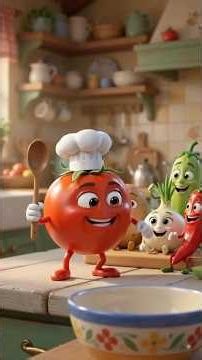 👨‍🍳 Tiny Tomato Becomes a Little Chef! | Cute 3D animation✨