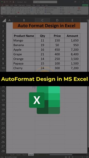Excel-এ আর ম্যানুয়াল ডিজাইন নয়! 🤯 AutoFormat ম্যাজিক দিয়ে প্রোফেশনাল রিপোর্ট তৈরি! #exceltips