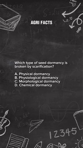 Which type of seed dormancy is broken by scarification? Comment your answer and follow for more! #CropScience #agrifacts #freereview | Agri Facts