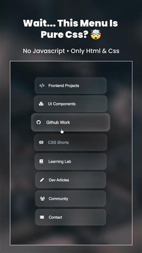 Build a Glass Navigation Menu using HTML & CSS #css
