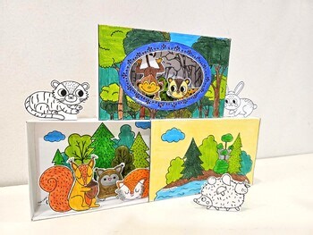 Forest Scene Box Craft, Habitat Diorama, Woodland, Rainforest, Paper Diorama