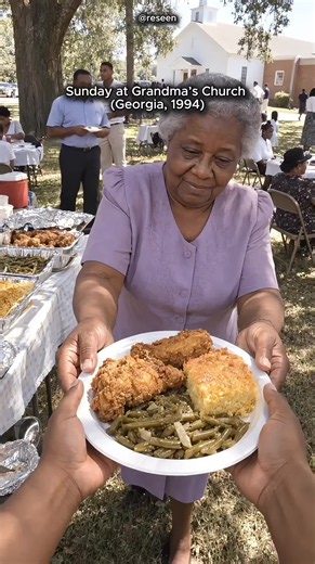 POV: Sunday at Grandma’s Church — Georgia, 1994 #90sNostalgia #SouthernFood #BlackFamilyTraditions #GrandmasCooking #ChildhoodMemories