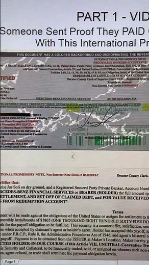 PROOF USE PROMISSORY NOTE TO PAY FOR MERCEDEZ