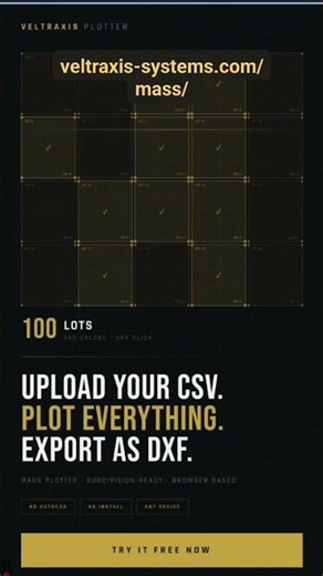 Plot 100 Lots from CSV to DXF in Seconds | Veltraxis Mass Plotter