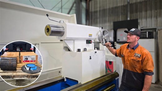 Machining down a large 1045 hollow bar for the Megabore tailstock chuck