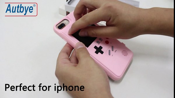 Gameboy Case for iPhone, Retro 3D Phone Case Game Console with 36 Classic Game,Color Display Shockproof Video Games Phone Case for iPhone Black