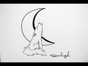 Draw Wolf With Moon | How to draw a Wolf howling | Cool Drawing
