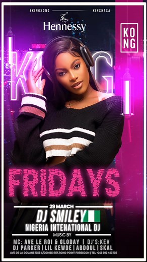 Indulge in an unforgettable night at Kong Kinshasa’s VIP nightclub in Gombe, where Hennessy reigns supreme with its timeless elegance and exquisite taste. Featuring a special performance by a guest female international DJ from Nigeria @djsmiley_snn , we’re here to celebrate the birthday bash of the iconic mega promoter @mg_matelo_ at the theater of dreams. Raise your glasses and toast to the night, where the music never stops and the celebration knows no bounds. Cheers to living by the Hennessy 