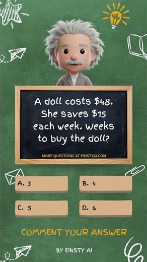 How many weeks to buy the doll? #MathShorts #EinstyAI #dolls