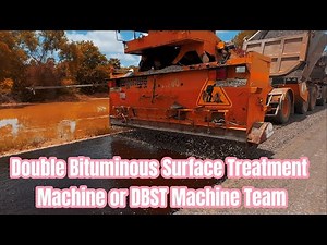 Bituminous Spraying Truck and Chip Spreader Working on Double Bituminous Surface Treatment