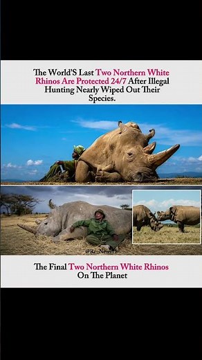The Last Two Northern White Rhinos on Earth🦏❤️ #shorts #viral #trending