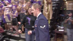 135K views · 5.7K reactions | Welcome Home! Airman First Class Javen Manning surprised his little sister on the court during the first time-out of last night's basketball game at Grand Canyon University. It was the first time they had seen each other in two years. | FOX 10 Phoenix | Facebook