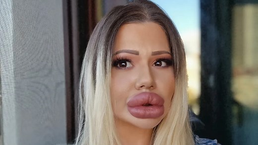 Influencer with world's largest lips shares what she looked like before surgery
