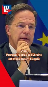 Otan: Pourquoi l’entrée de l’Ukraine est officiellement bloquée Le secrétaire général de l'Otan, Mark Rutte, brise les espoirs d'une adhésion immédiate de l'Ukraine. Bien qu'il réaffirme un "chemin irréversible", il admet sans détour que plusieurs nations bloquent actuellement le processus. #Rutte #OTAN #Ukraine #Geopolitique #Diplomatie #Bruxelles | Verbocratie