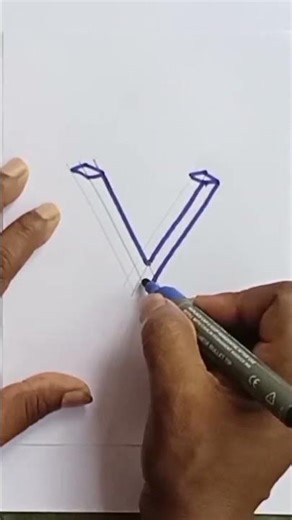 V Letter drawing # short