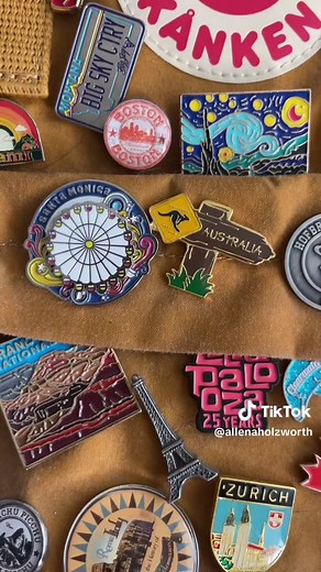 my favorite souvenirs from my travels #travelsouvenir #travelpins #souvenirideas #travelmememories