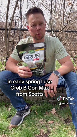 🐛 It’s time to start treating for grubs! Treating for grubs multiple times a year is essential for a lush lawn. ⛳️ I use Grub B Gon Max from @Scotts Canada starting in the spring but don’t forget it needs to be applied again in the summer and fall to be most effective. #lawncare #grubs #diy #home