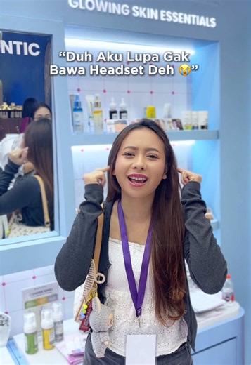 Lupa ga bawa headset ? Ehh tenang aja kan ada minglow 🤪 #msglowbeauty #jxb #jakartaxbeauty