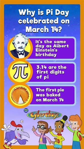 Trivia time: Pi Day edition! 🧐 🥧 | Cyberchase #shorts