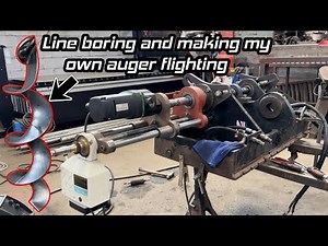 Line boring headstock and making auger flighting