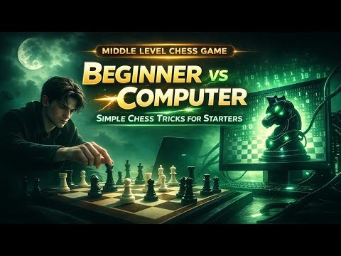 Middle Level Chess Game – Beginner vs Computer | Simple Chess Tricks for Starters