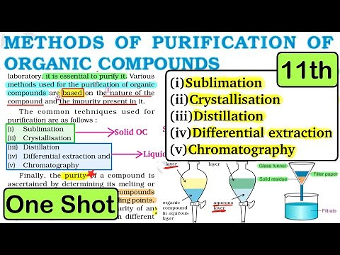 PURIFICATION of ORGANIC COMPOUNDS NCERT Line by Line in One Shot |Class 11|NEET #neet2025 #class11