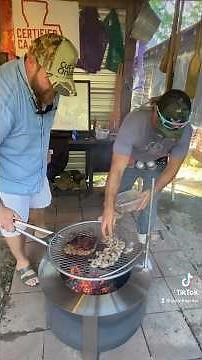 Learning how to cook on the Breeo fire pit! #breeo #firepits #cooking #chef