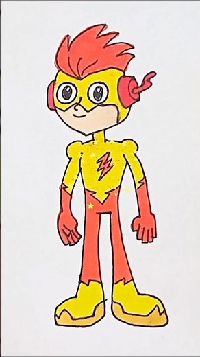 How to draw Kid Flash from Teen Titans Go | Step by step drawing for kids #shorts #kids