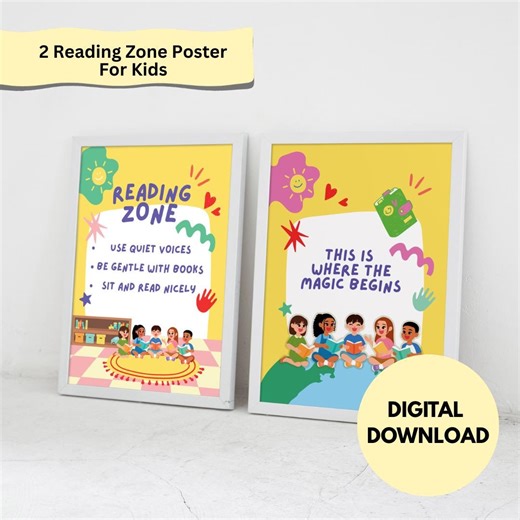 Two Reading Zone Poster for Kids, Classroom Decor (digital Download) - Etsy Canada