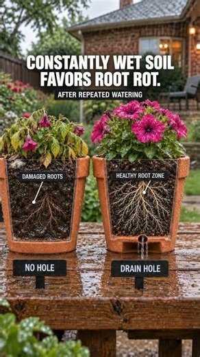 What Happens If a Flower Pot Has No Drainage Hole? #yarddrainage #drainagesystem #dfw