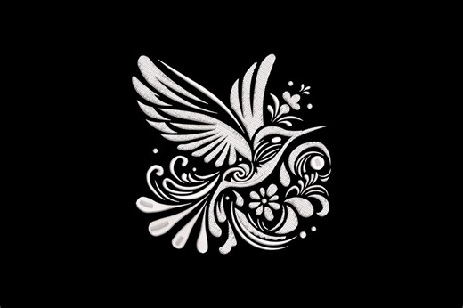 Hummingbird With Flower Embroidery Design, Hummingbird With Flower Machine Embroidery, 4 Sizes, Instant Download - Etsy