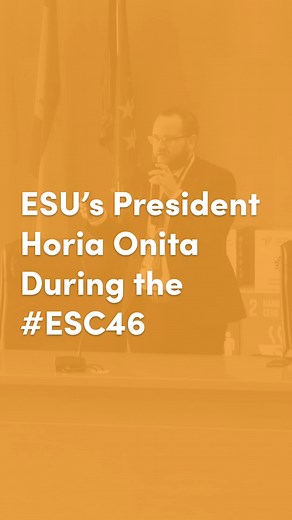 💬The speech of ESU's president Horia Onița during the #ESC46 in Zaragoza, Spain 🇪🇸 ✈️See you soon in #Estonia ! | European Students' Union - ESU