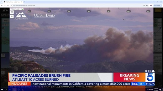 11K views · 87 reactions | #BREAKING: A wind-driven wildfire in Pacific Palisades has exploded to 20 acres. Homes are threatened. Live coverage: https://trib.al/tBDjKJ0 | KTLA 5 News | Facebook