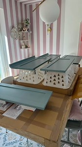 I did it. I looked at that board painted in Trinity Blue for a whole week and I knew I had to change it. I’m at the varnishing stage now and it feels so good. I know many of you liked the previous colour and so did I. However, this is my first love and I’m so happy I haven’t settled. Big shout out to one of my insta besties @rediscoveredbydanielle who always keeps me right when I’m painting furniture. I have her tortured. I’m going to allow these to cure properly before putting back on. I’m bein