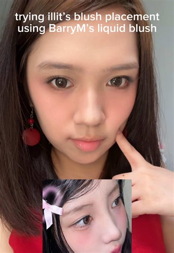Trying @ILLIT blush placement ft @Barry M Beauty PH #kbeauty #korea #illit #kpop #beauty