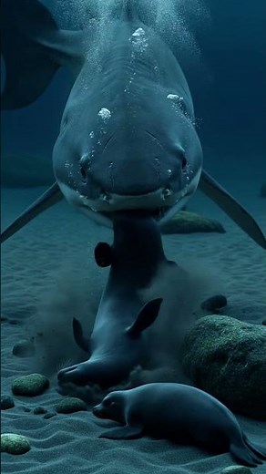 Greenland Shark Surprises a Seal in the Icy Deep
