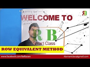 Row Equivalent Method II Grade 11 II RB Smart Class