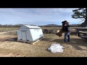 Unpacking the new Hog hut farrowing shelter from Osborne Industries