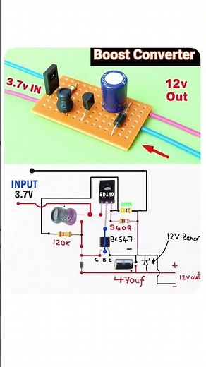 3.7v to 12v boost converter #electronic #electrical #experiment #electric #zenerdiode ￼