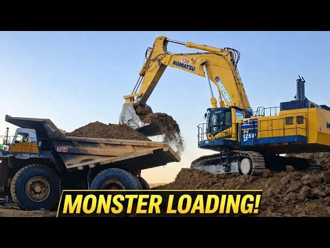 Komatsu PC1250 Excavator Loading Komatsu, Caterpillar & BelAZ Trucks | Iron Ore Mine