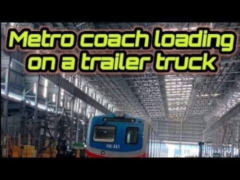 New Metro Rake loading on a Trailer Truck for Purple line