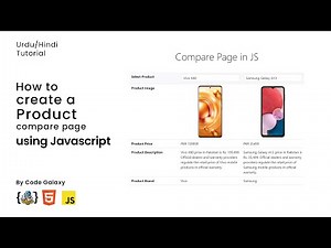 How to create a product comparison page using Javascript | HTML & JS | Hindi / urdu
