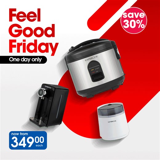 Don’t miss out! SAVE up to R1600 online with the first Feel Good Friday deals of 2025. From Dyson vacuums to Swan fans and Kambrook appliances, these unbeatable offers are valid today only – 3 Jan 2025. Shop online before midnight, while stocks last! 👉 https://bit.ly/4gYNaNr | Clicks