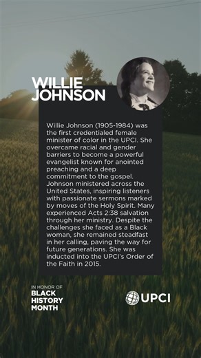 During Black History Month, we honor the legacy of impactful leaders like Willie Johnson. Her influence shaped the Apostolic movement and continues to inspire Apostolic believers today. Read more about her life and ministry: https://oof.upci.org/minister-bio/willie-johnson | United Pentecostal Church International