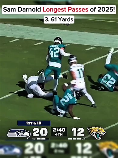 Sam Darnold's Longest Passes of 2025