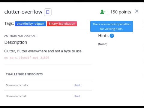 clutter overflow - picoCTF practice challenges { Binary Exploitation }