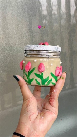 Painting on a Glass Jar🌷✨