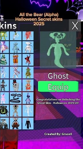 Every NEW Bear (Alpha) Halloween Secret Skin #bearalpha #roblox #bearalpharoblox #subscribe