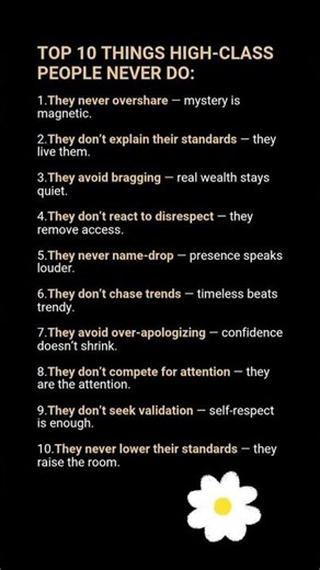 10 Things High-Class People Never Do The Hidden Rules of Elegance, Discipline, Power, and Confidence