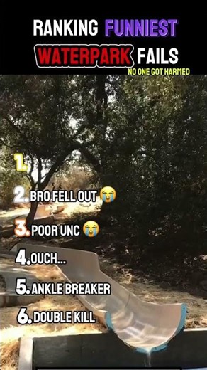 Ranking Funniest Waterpark Fails #ranking #reels